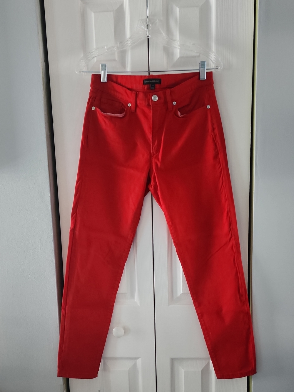Banana Republic Red Pants with Branded Waistband